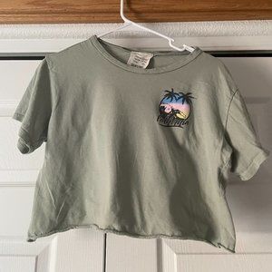 Green California Crop Top